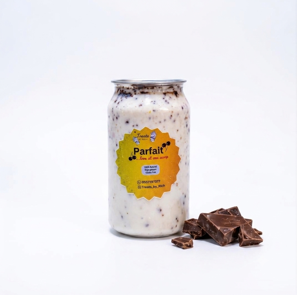 Parfait with golden crunchy toppings